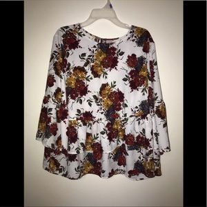 Time & Tru Floral ruffle top size Xl 16/18